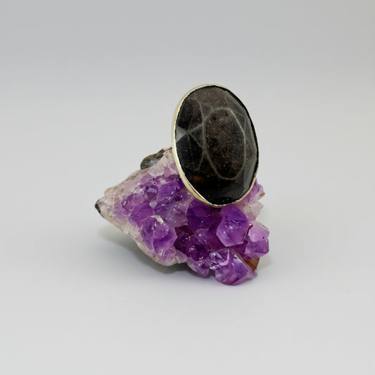 Anillo calado con piedra onix