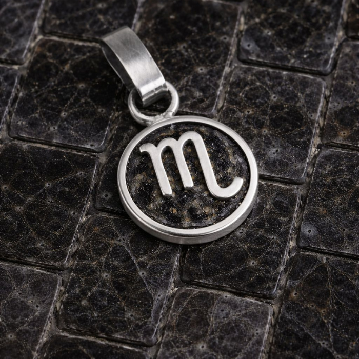 Dije escorpion obsidiana negra