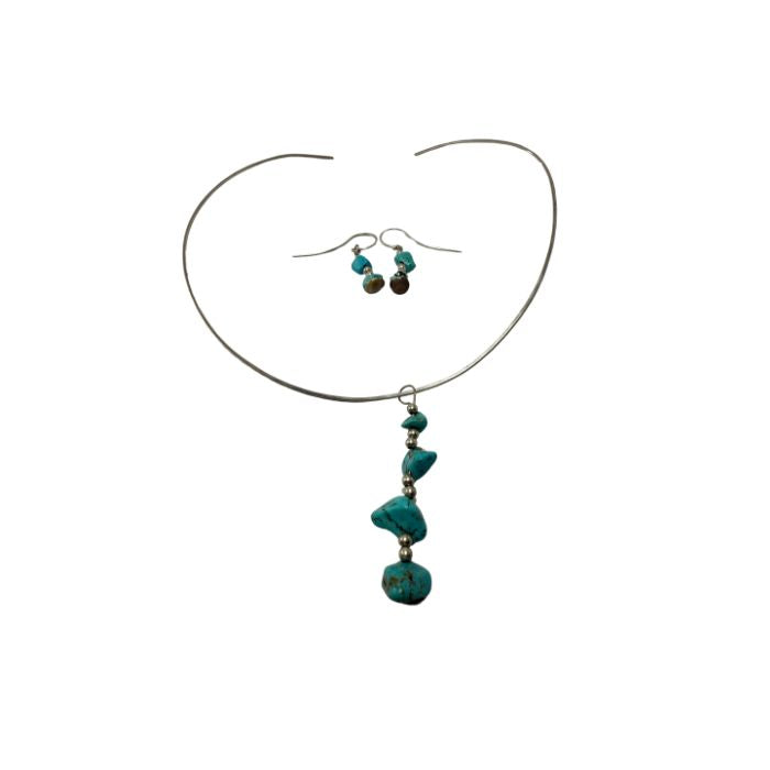 Dije Turquesa con aros y collar