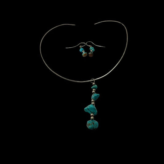 Dije Turquesa con aros y collar