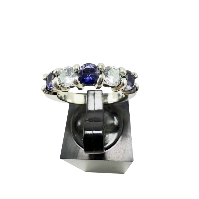 Anillo zafiro con circones