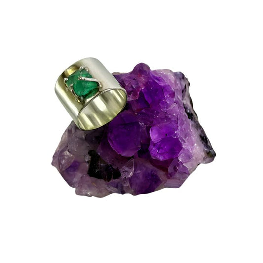 Anillo Esmeralda rustica