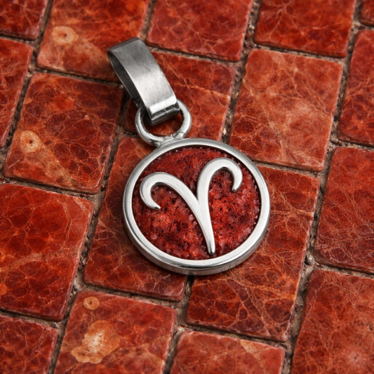 Dije aries jaspe rojo