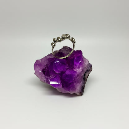 Anillo burbuja granalla de plata