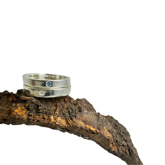 Argollas Matrimonio Brillante y zafiro