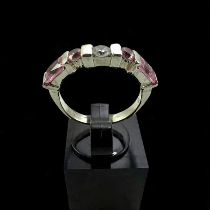 Anillo flor de oro y circon