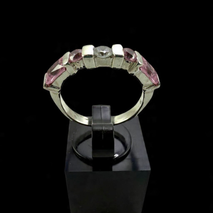 Anillo flor de oro y circon