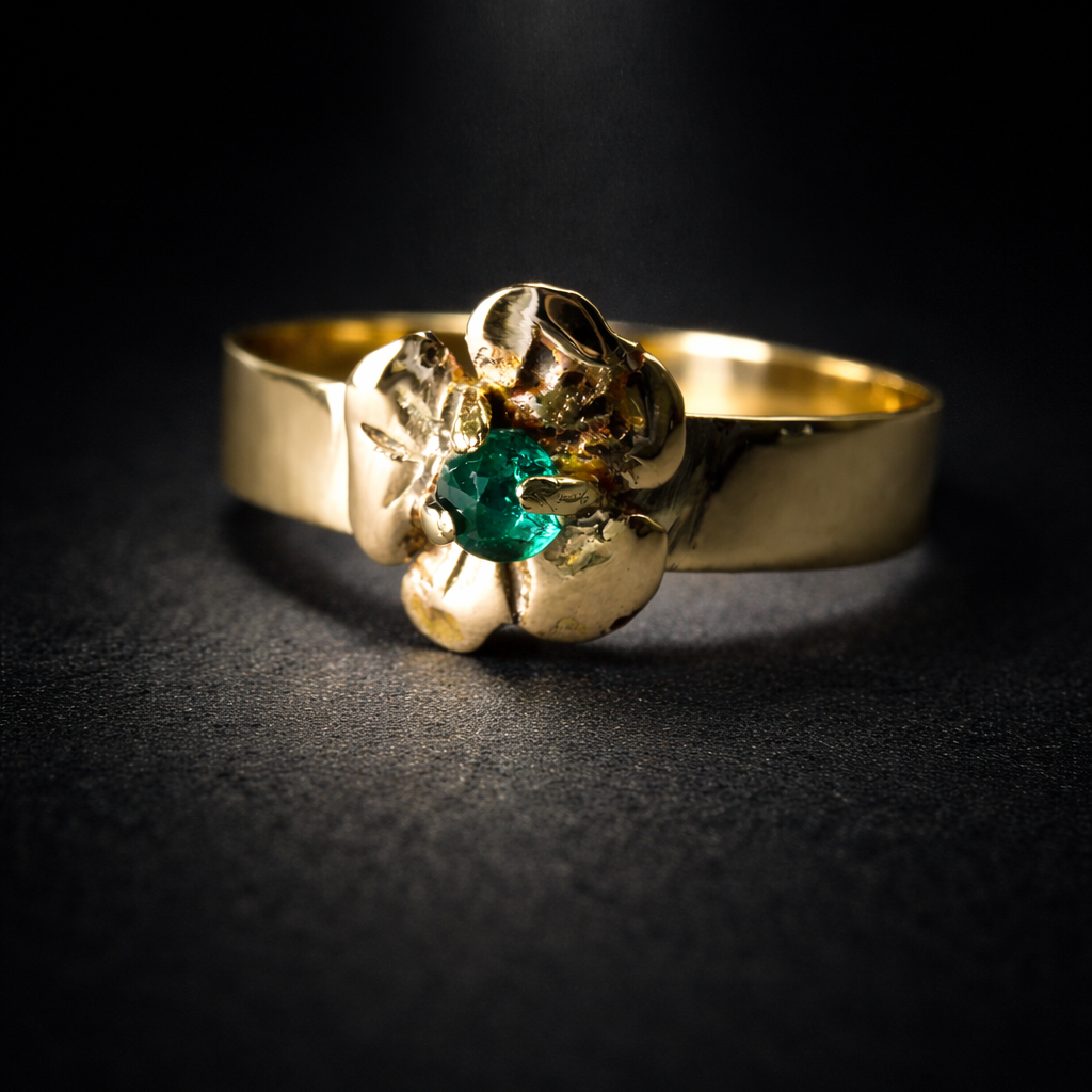Anillo Esmeralda flor