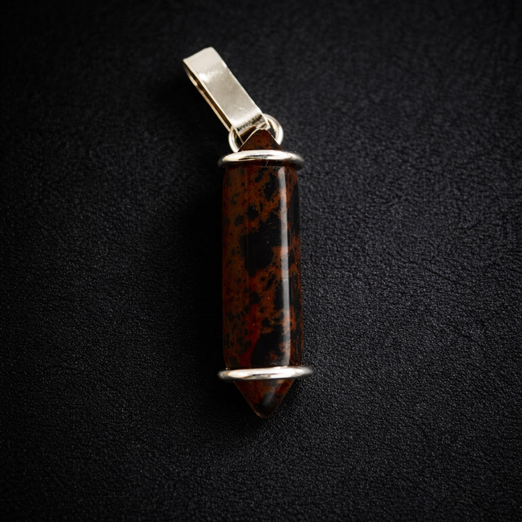 Colgante obsidiana caoba