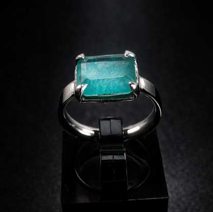 Anillo turmalina paraiba plata