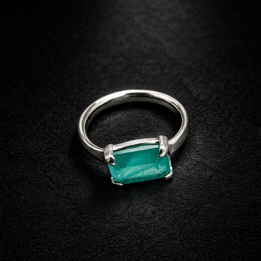 Anillo turmalina paraiba plata