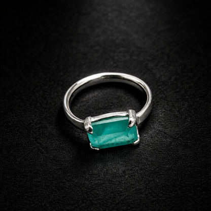 Anillo turmalina paraiba plata