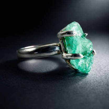 Anillo esmeralda plata 950