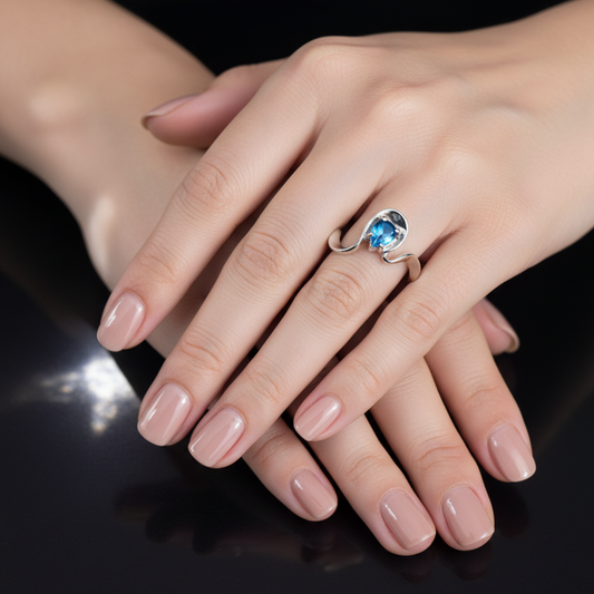 Anillo azul brillante